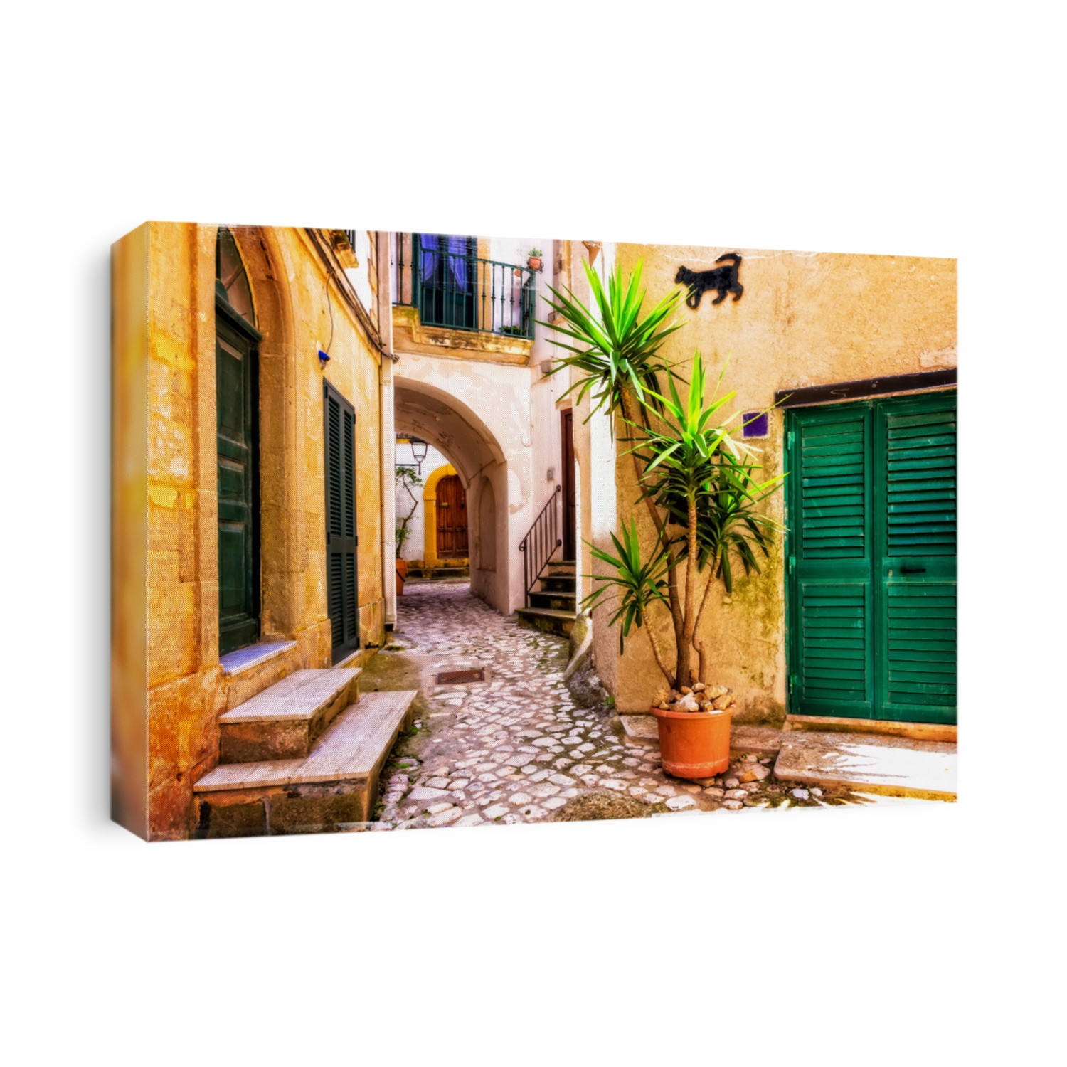 Charming  narrow streets of old town Otranto in Piglia, Italy