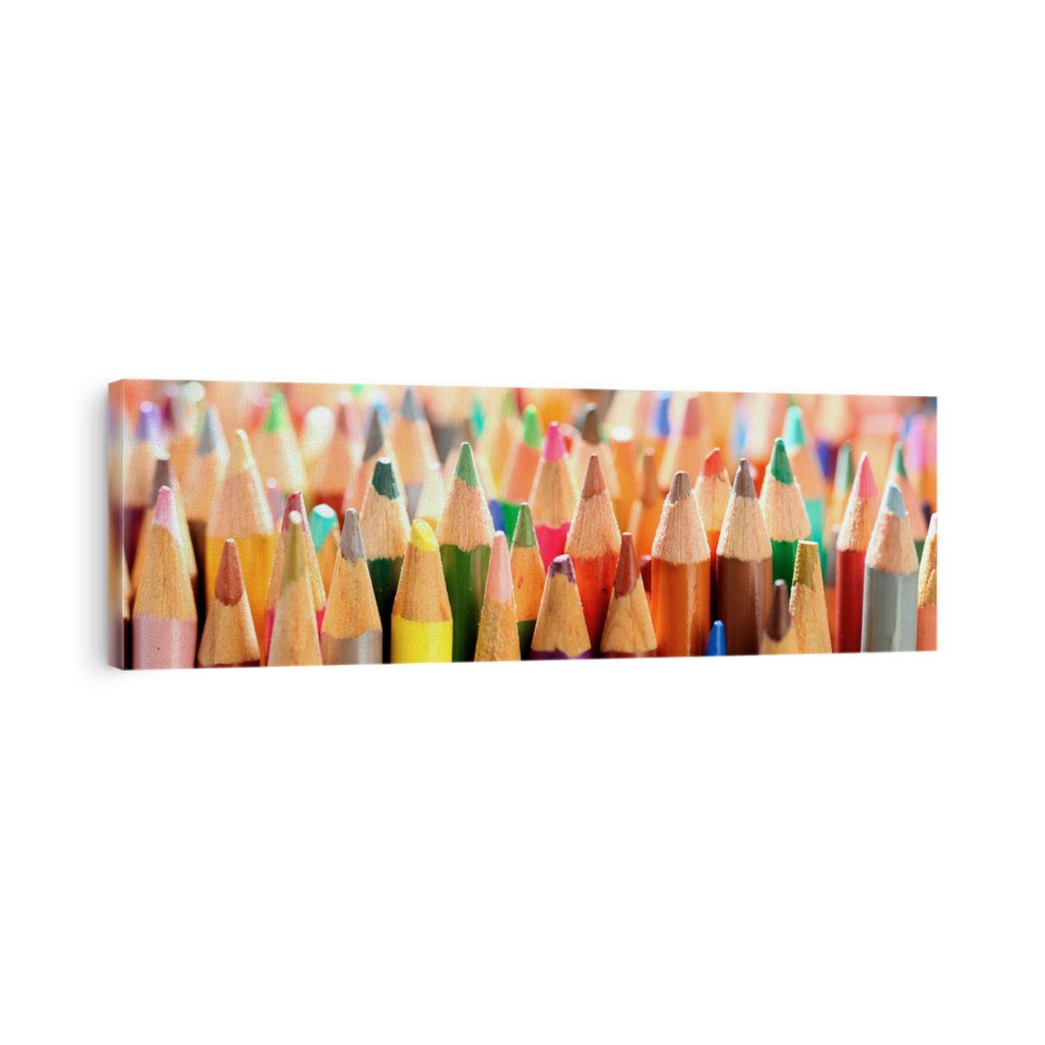 Collection of used and worn colored pencils. Art school background.