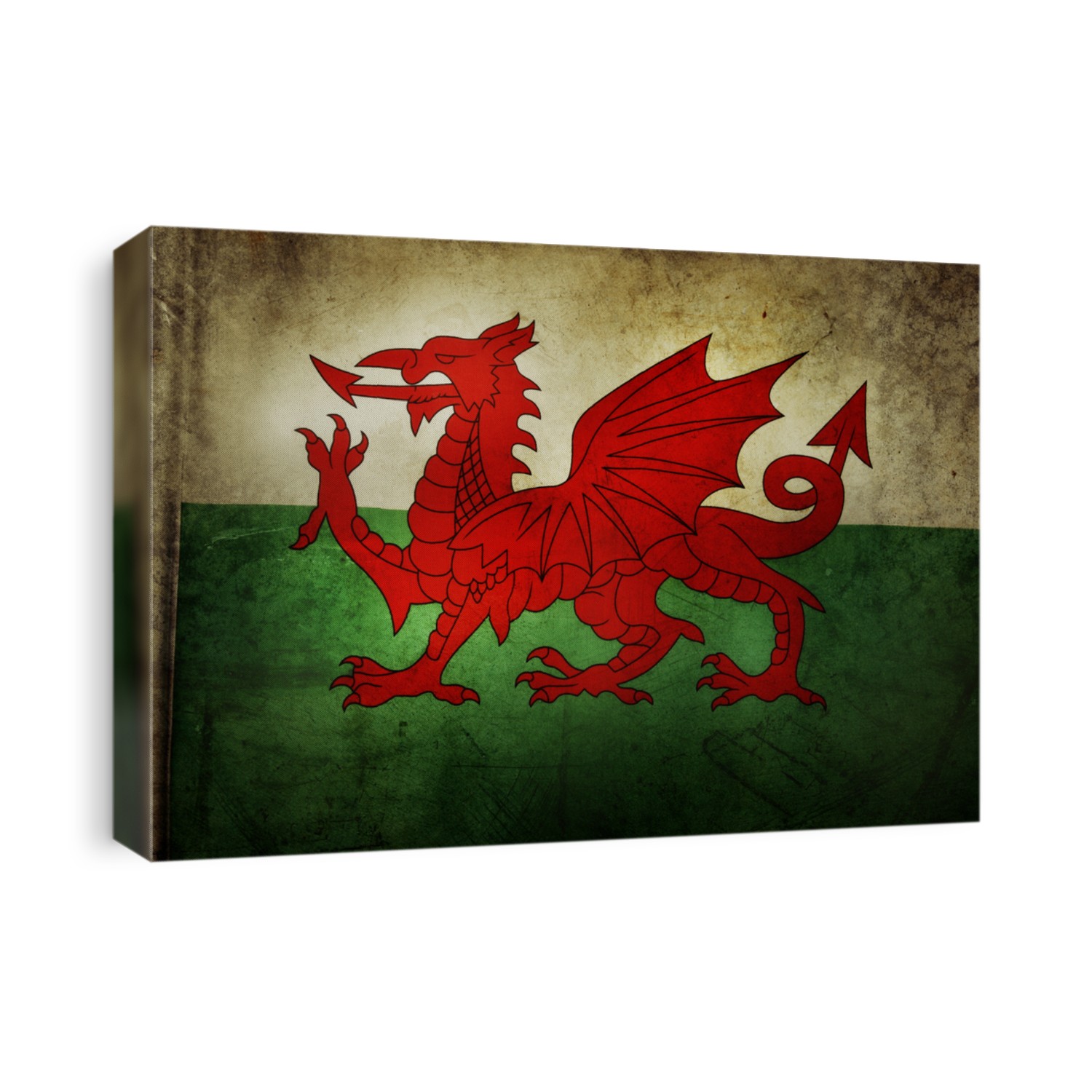 Welsh flag. Grunge effect